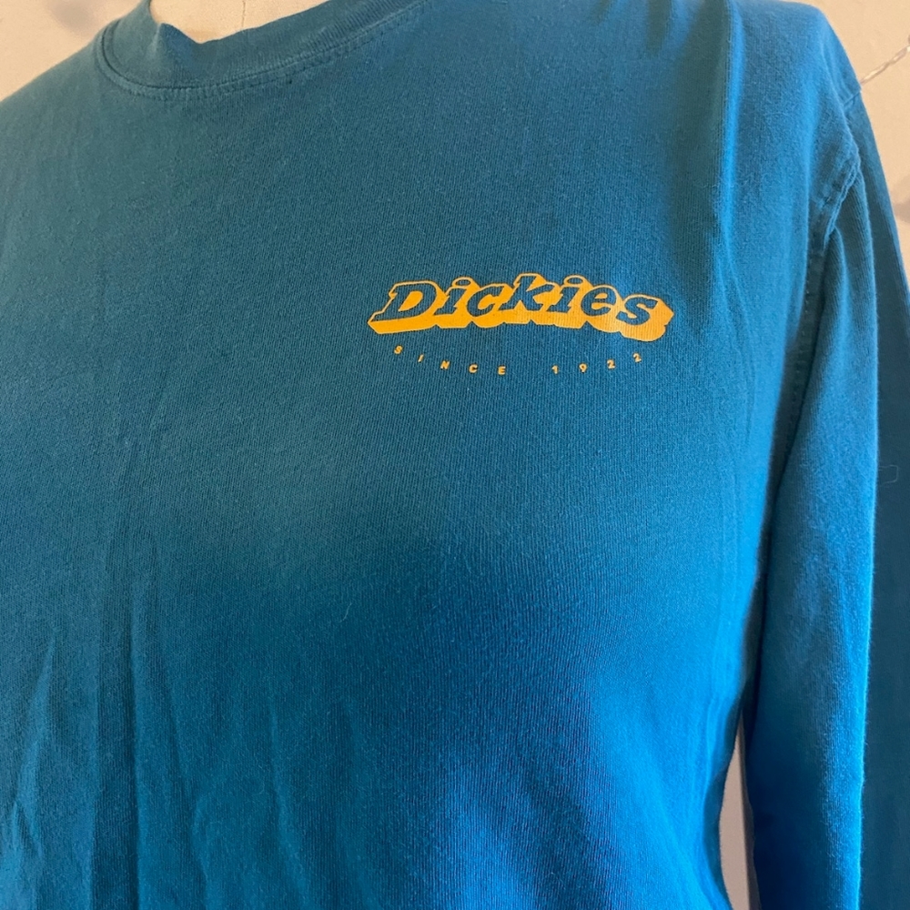 Dickies Girl Deep Sky Long Sleeve Crop Tee - Size XS - 100% Cotton - Picture 3 of 6